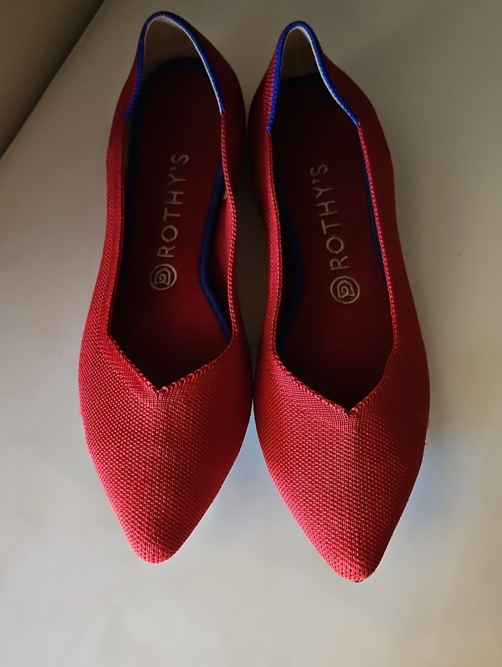 Rothy's Red Pointed Ballet Knit Flats (NEW $155) Sz 10